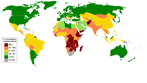 Percentage of national population suffering fr...