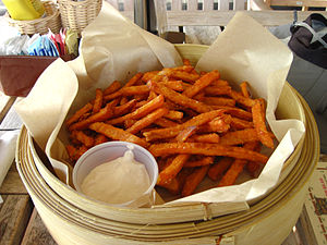 English: Picture of fries made from sweet pota...