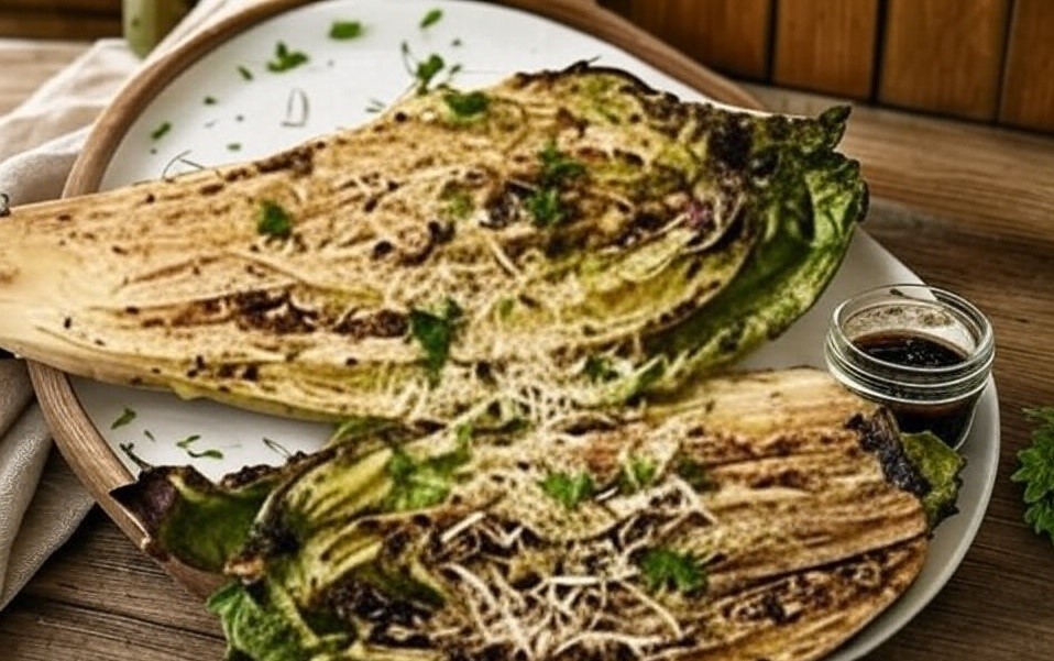 Grilled Romaine with Creamy Balsamic Vinaigrette - Fill Your Plate