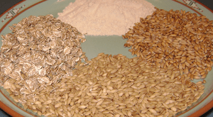 Photograph of 4 gluten sources. Top: High-glut... Photograph of 4 gluten sources. Top: High-glut...