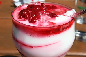 Yoghurt and raspberries Yoghurt and raspberries