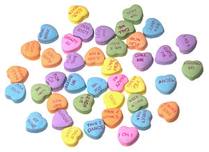 English: An array of Necco Sweethearts (conver... English: An array of Necco Sweethearts (conver...