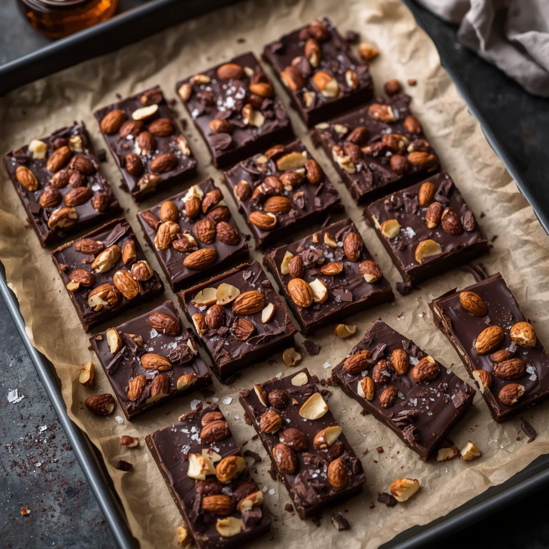 DIY Dark Chocolate Almond Bars - Fill Your Plate