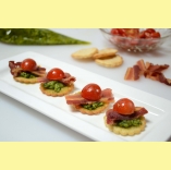 Bacon, Pesto, and Tomato Bites