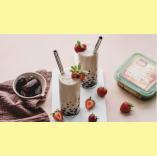 Strawberry Coconut Boba Tea
