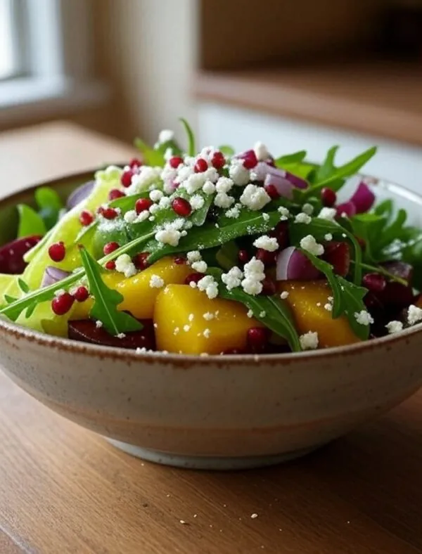 Golden Beet & Pomegranate Salad