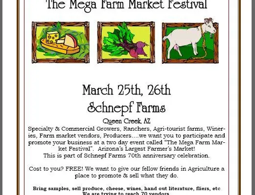 Arizona Farmers and Farmers Market Vendors Wanted!