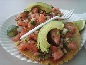 Shrimp tostadas (tostadas ceviche de camarones...