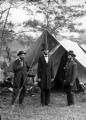 Lincoln, in a top hat
