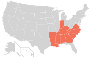 The Stroke Belt region of the United States. The Stroke Belt region of the United States.