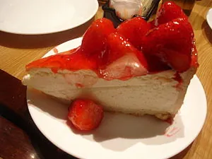 English: A slice of Strawberry Cheesecake from... English: A slice of Strawberry Cheesecake from...