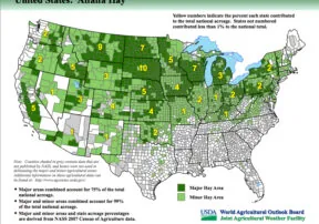 USDA Releases New Maps Identifying Major Crop Producing Areas: Alfalfa