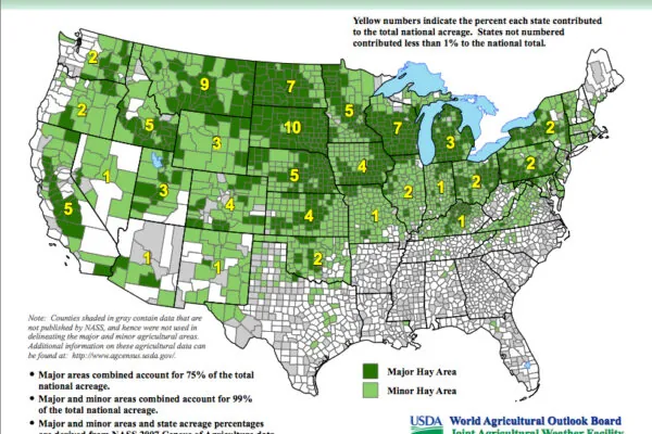 USDA Releases New Maps Identifying Major Crop Producing Areas: Alfalfa