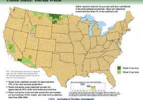 USDA Releases New Maps Identifying Major Crop Producing Areas: Durum Wheat