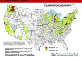 USDA Releases New Maps Identifying Major Crop Producing Areas: Apples