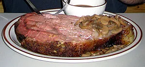 A slice of prime rib from a standing rib roast... A slice of prime rib from a standing rib roast...