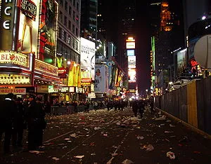 Times Square after new year's eve party Times Square after new year's eve party