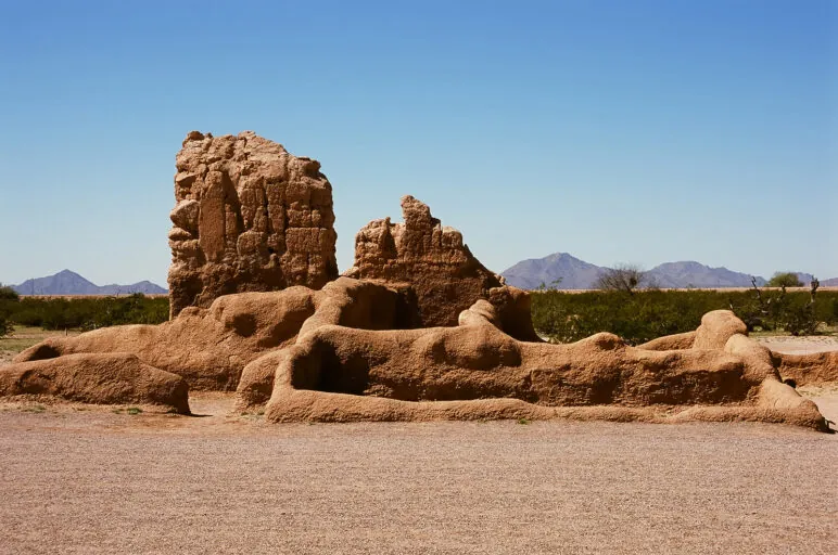 Casa Grande Ruins National Monument of the Pre-columbian Hohokam Indians in Arizona USA