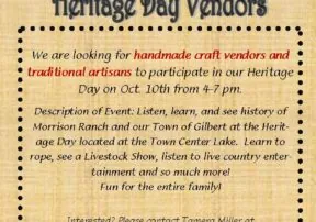 Heritage Day Vendors Needed