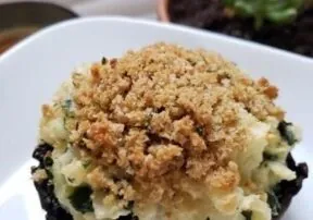 Spinach and mashed potato stuffed mushrooms