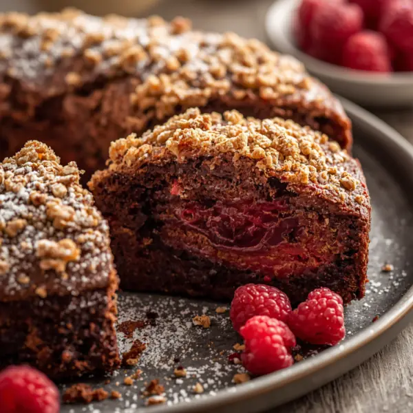 Dark Chocolate Raspberry Coffee Cake