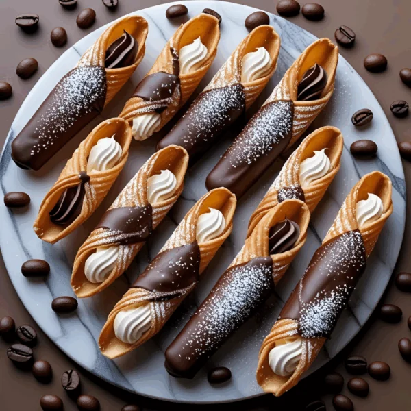 Chocolate-Dipped Mocha Cannoli