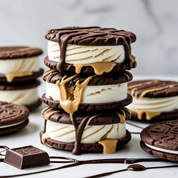 Chocolate–Peanut Butter Ice Cream Sandwiches