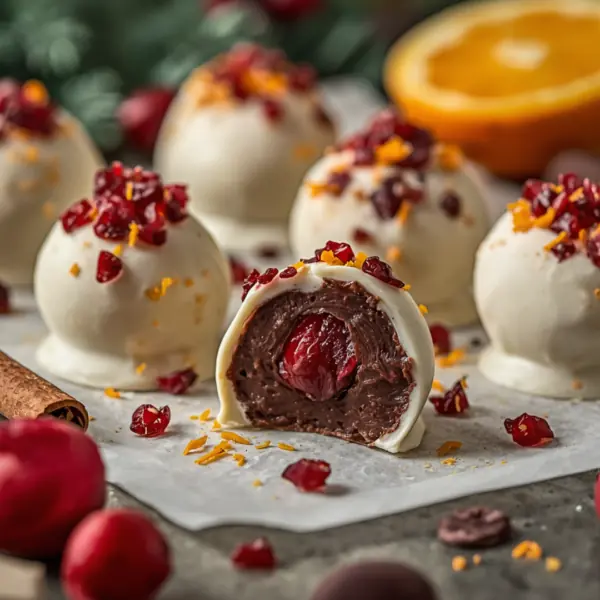 Medjool Date Cranberry Orange Truffles