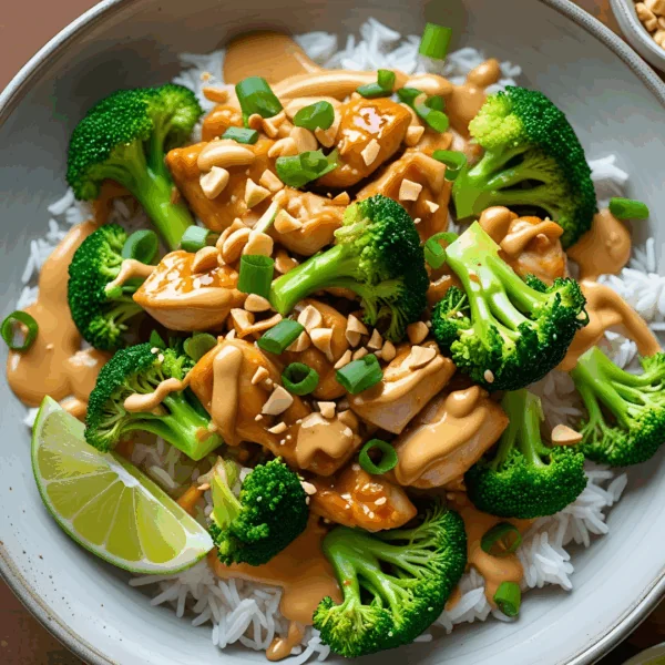 Asian Chicken and Broccoli with Peanut Sauce