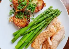 Two Sheet Pan Meal: Salmon, Roasted Potatoes and Asparagus