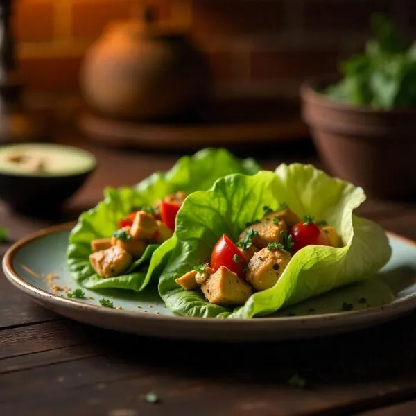 Chicken Avocado Salad Lettuce Wraps