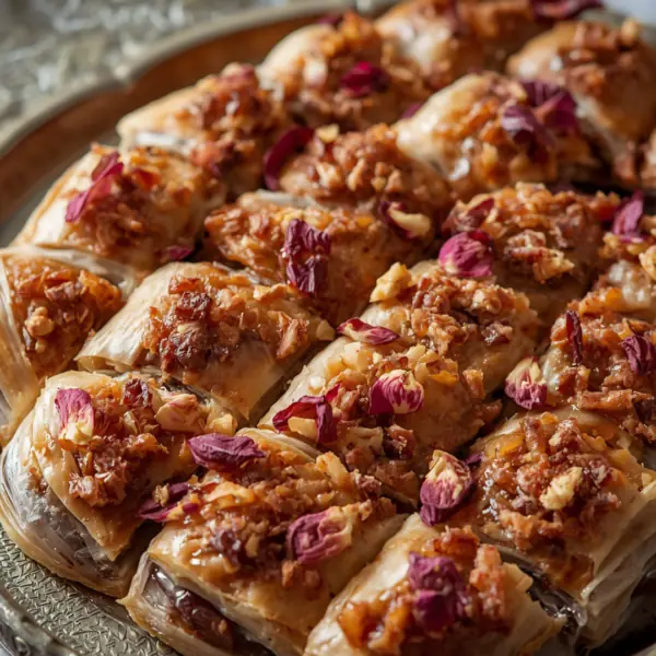 Medjool Date Baklava with Rose Syrup