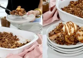 Apple Crisps with Caramel Date Drizzle