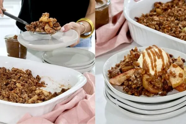 Apple Crisps with Caramel Date Drizzle