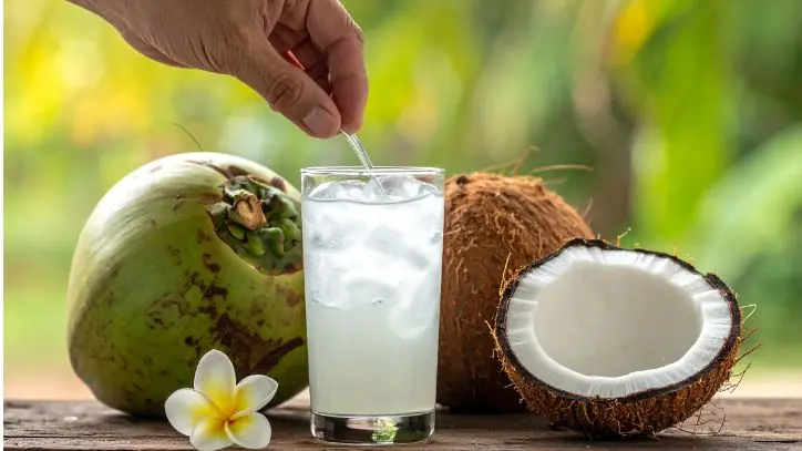 glass of coconut water