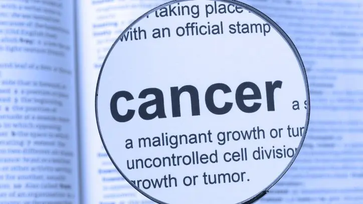 The word "Cancer" being magnified