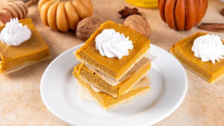 A pumpkin bar on a plate