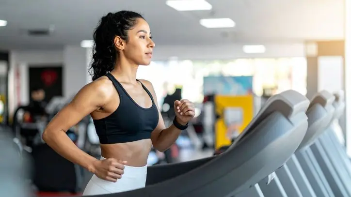 Woman running on a treadmill
