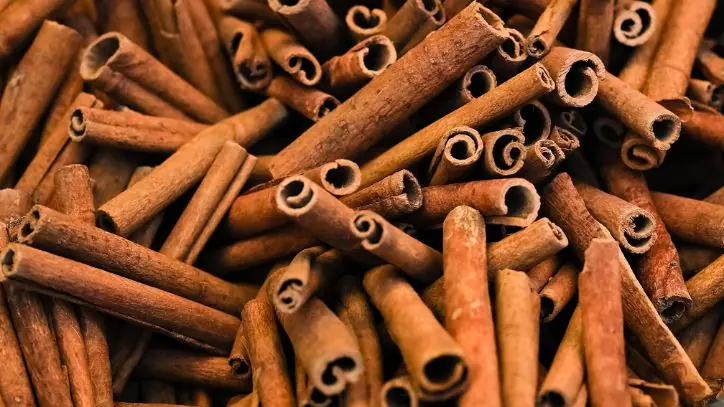 Pile of cinnamon sticks