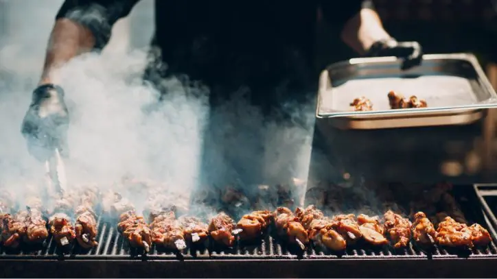 Grilling Meat Kebobs