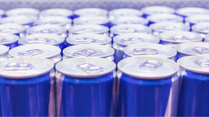 Many cans of energy drinks