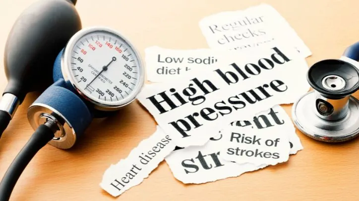 Blood Pressure Cuff and cut our words like "High blood pressure"