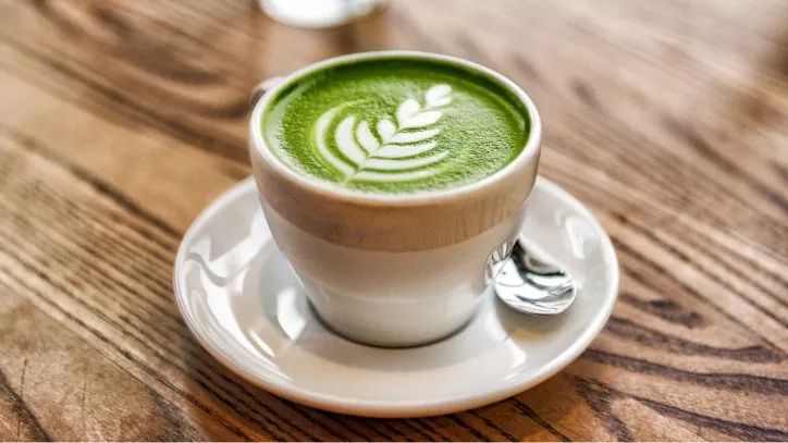 Cup of hot matcha