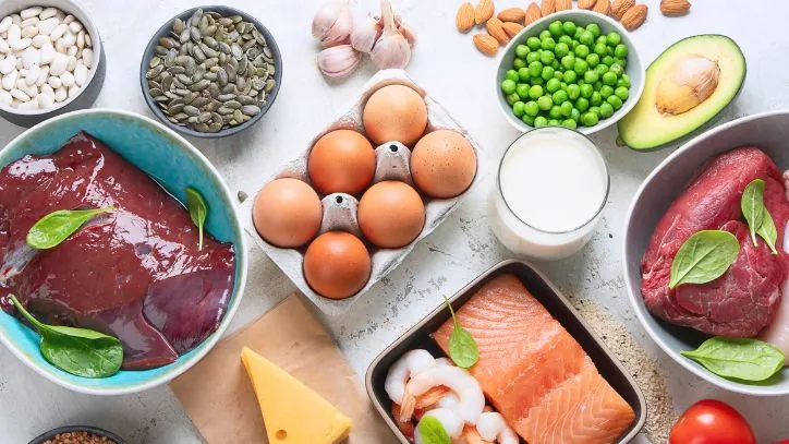 Various Zinc rich foods spread out on a countertop