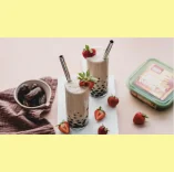 Strawberry Coconut Boba Tea