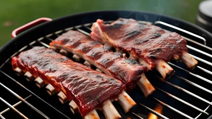 Pork Back Ribs on a BBQ