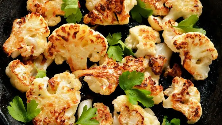 Roasted cauliflower on a pan